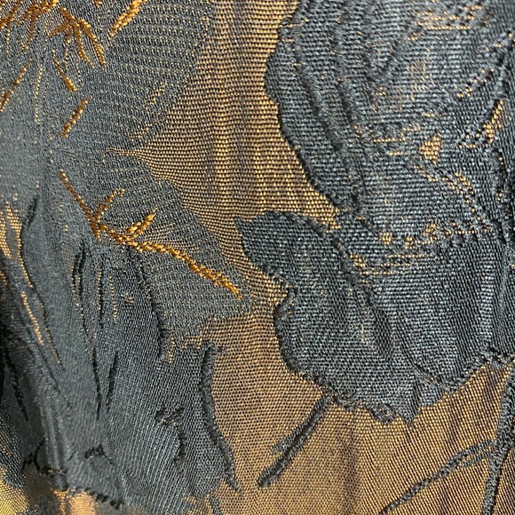 Talbots Bronze & Black Floral Brocade Fit & Flare Dress | Size 12 - Picture 4 of 10